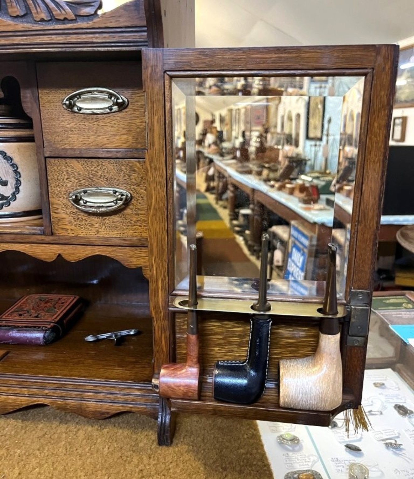 Antique Oak Smokers Cabinet