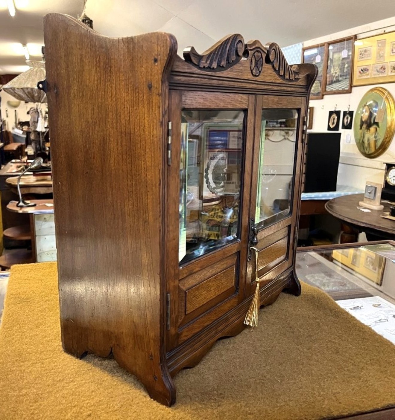 Antique Oak Smokers Cabinet