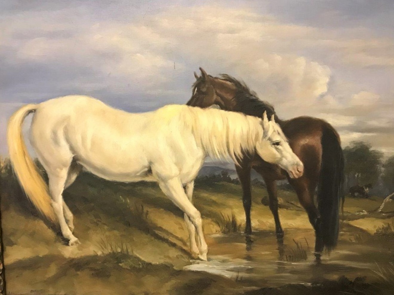 Oil Painting 'Horses Grazing"