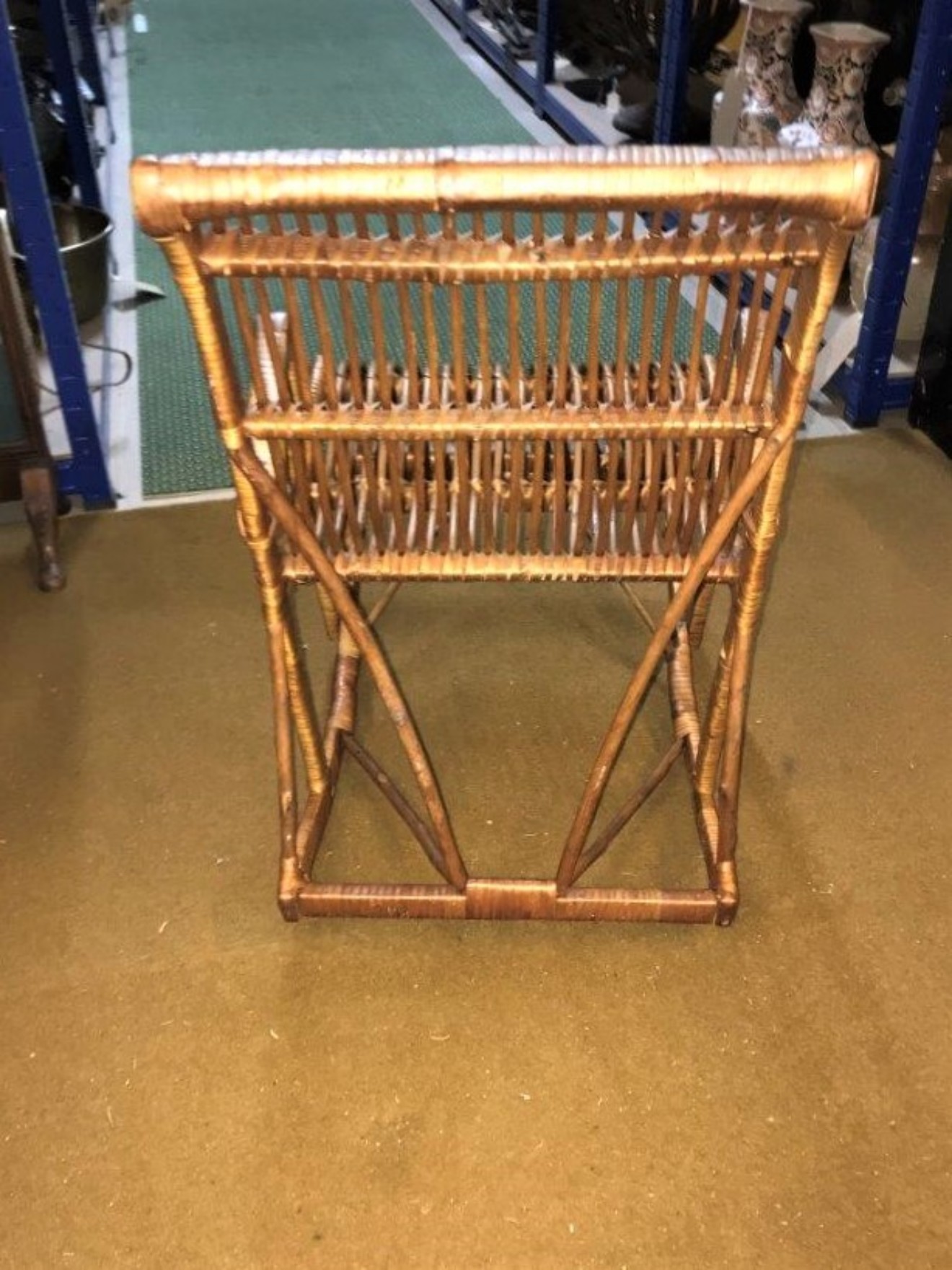 Vintage Bamboo & Rush Childs Rocking Chair