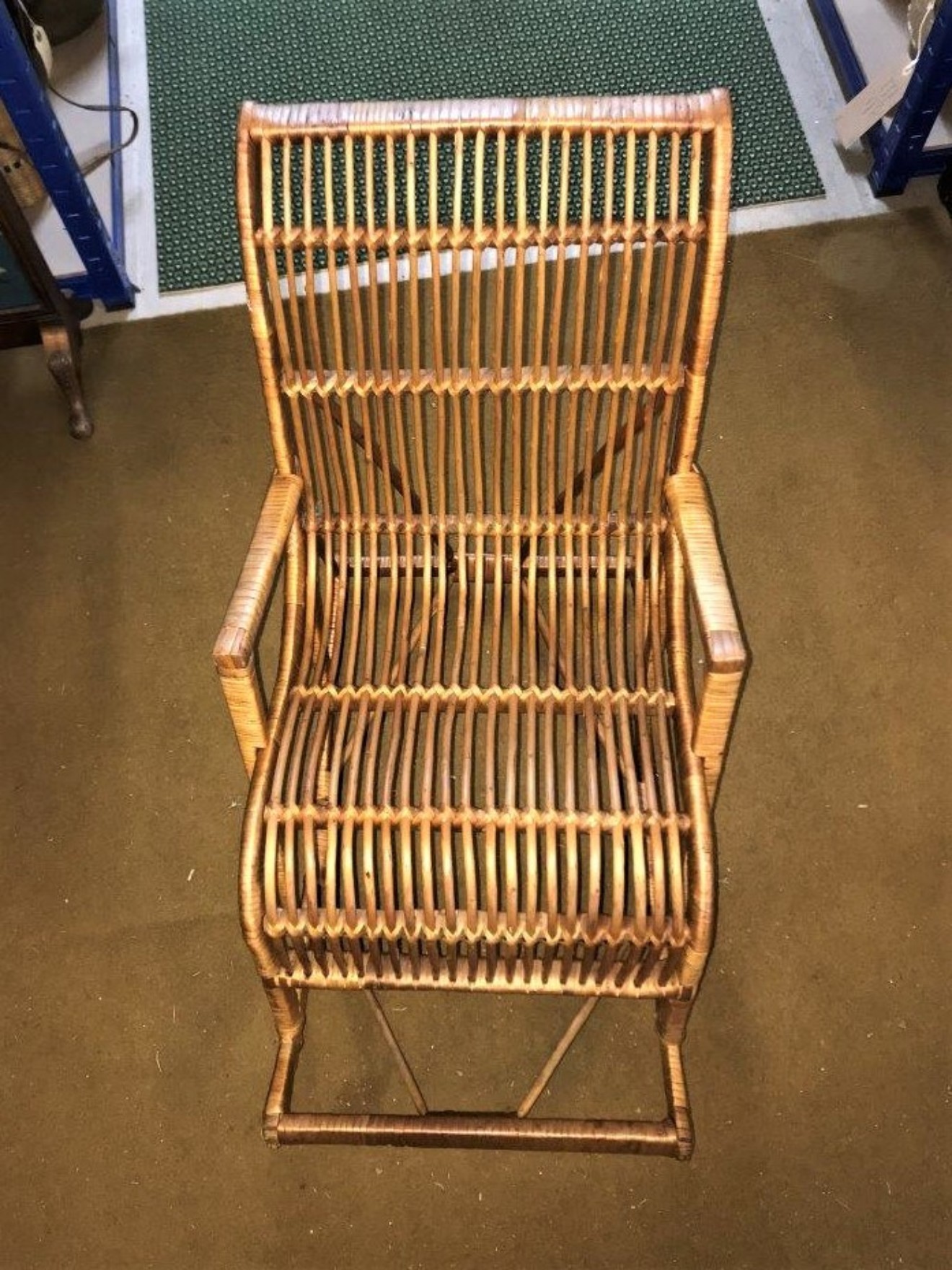 Vintage Bamboo & Rush Childs Rocking Chair