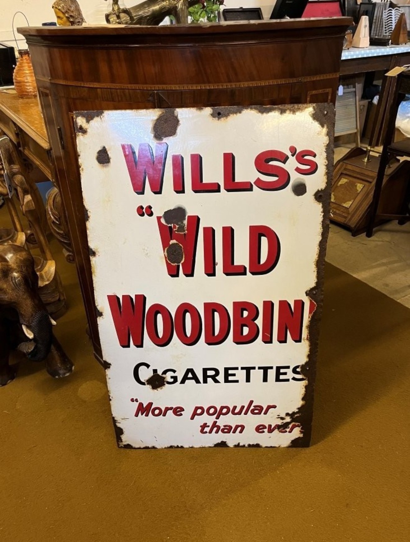 Vintage Enamel Will's Wild Woodbine Cigarettes Sign