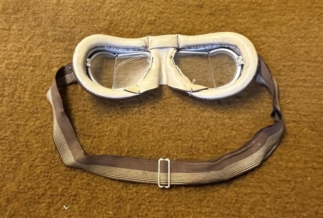 Vintage Stadium Motorcycle / Flying Goggles with Laminated Glasses