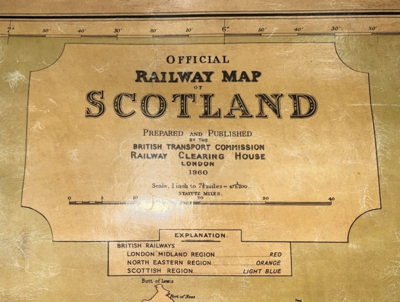 Vintage Official Railway Map of Scotland