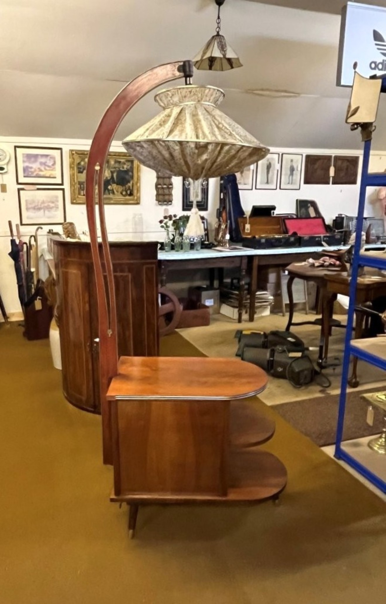 Mid Century Walnut Cocktail Cabinet / Floor Light by Wilhelm Krechlok Kg