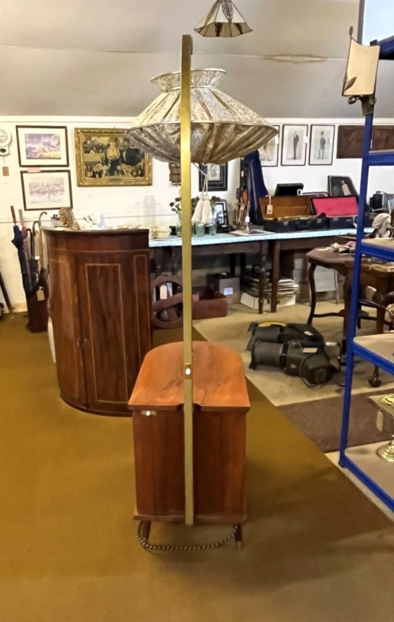 Mid Century Walnut Cocktail Cabinet / Floor Light by Wilhelm Krechlok Kg