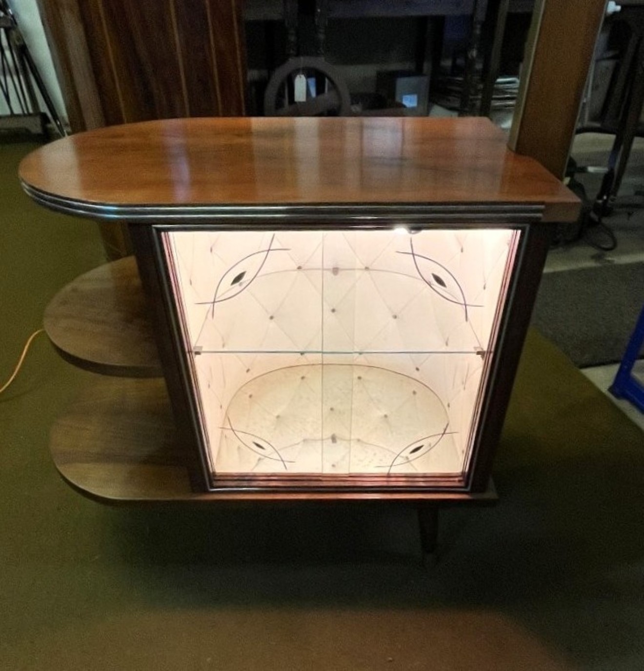 Mid Century Walnut Cocktail Cabinet / Floor Light by Wilhelm Krechlok Kg