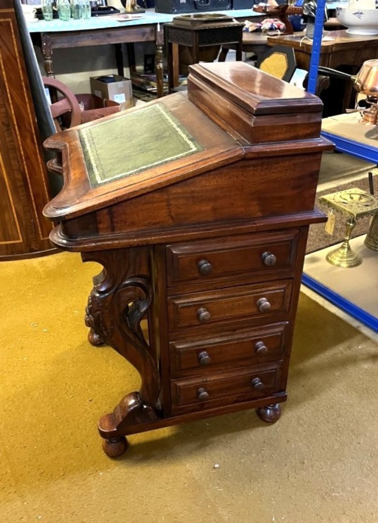 Vintage Mahogany Davenport Desk with Writing Surface