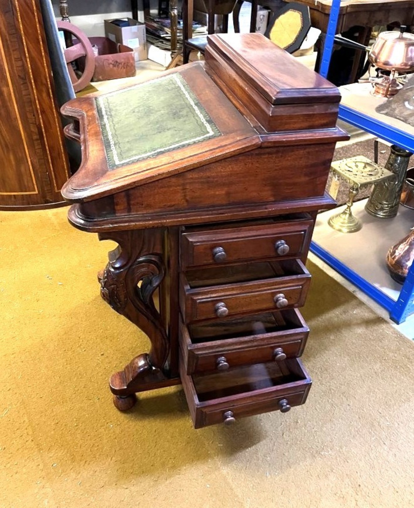 Vintage Mahogany Davenport Desk with Writing Surface