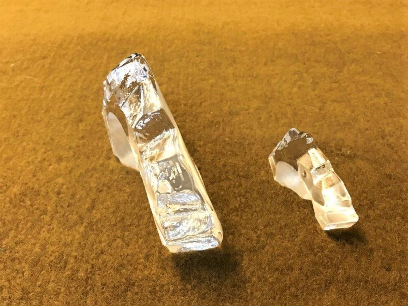 Pair Matts Jonasson Lead crystal Seal Pup Paperweights