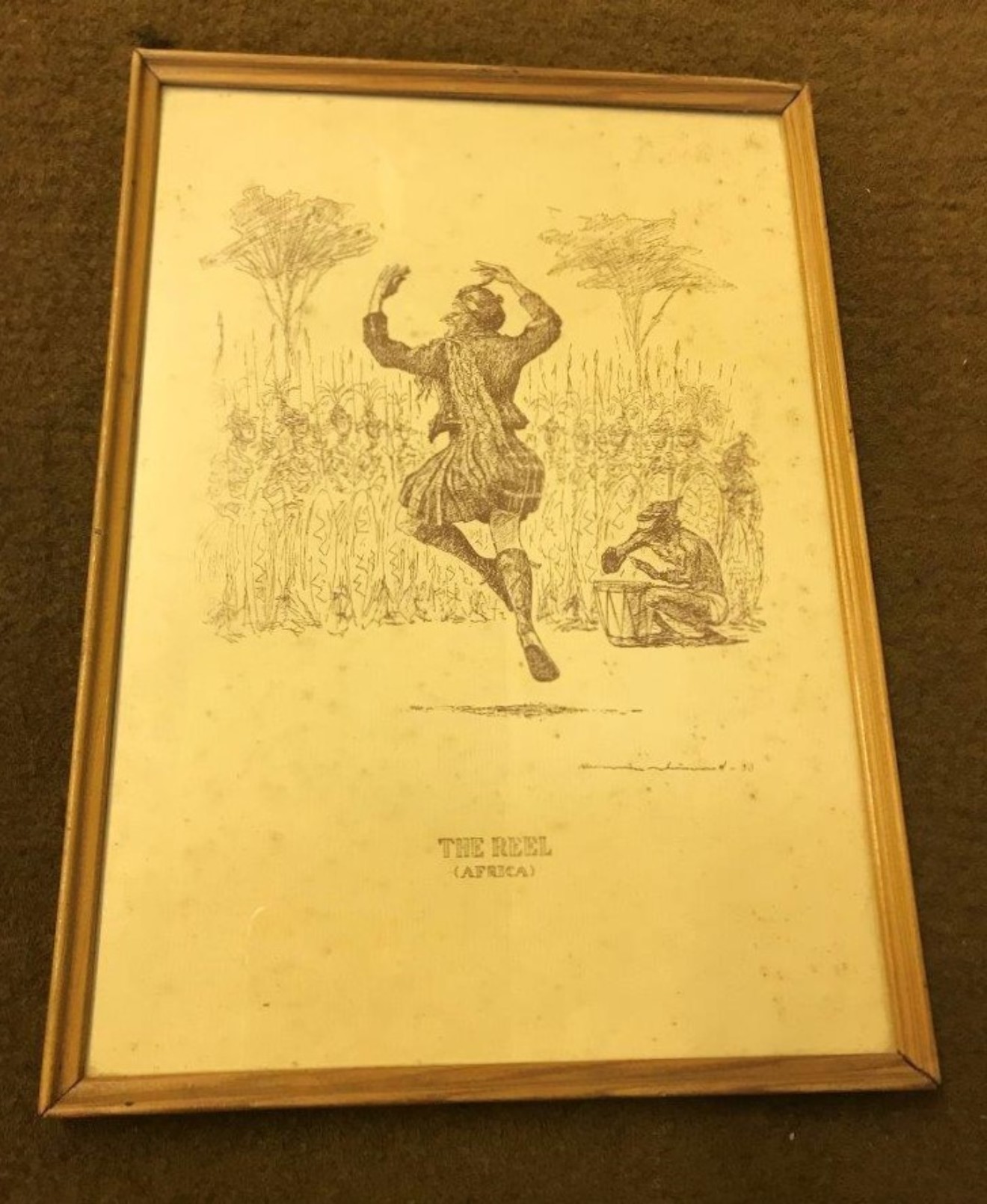 Victorian Pair of Highland Games Caricature Prints The Reel Africa and The Caber America