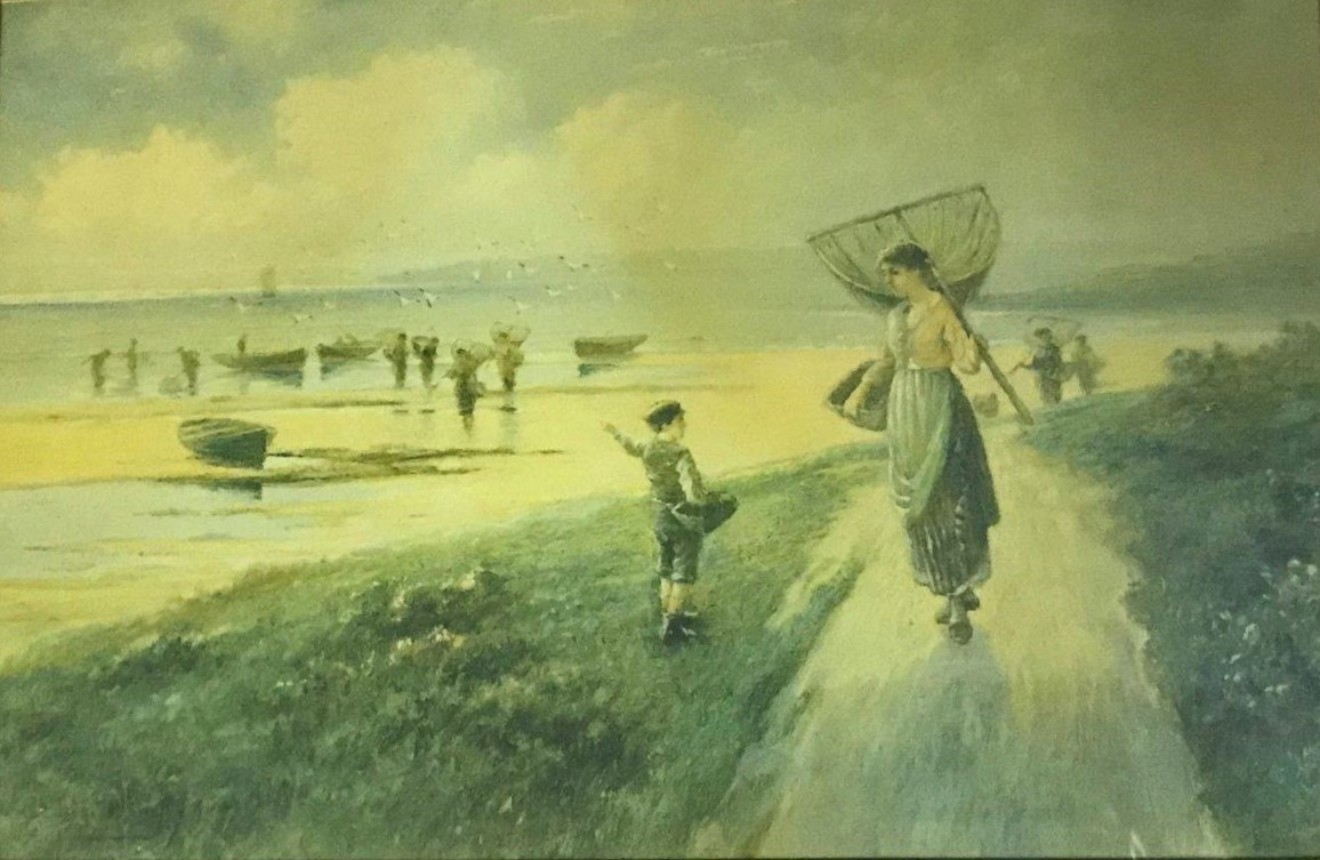 Vintage Pair of Prints "The Fisherman's Daughter" by Eugene Joseph McSwiney ABWS (1866–1936)