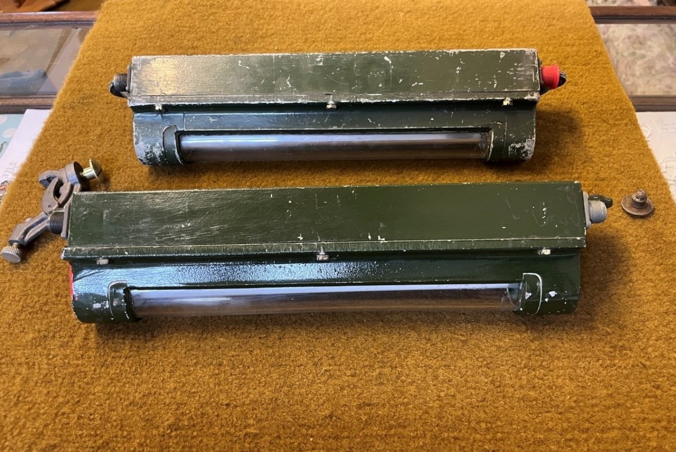 Vintage Pair of Military Armoured Vehicle Lamps