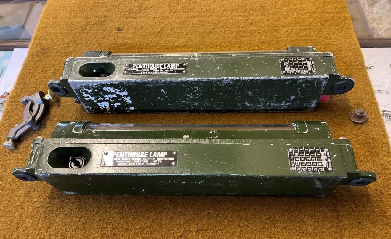 Vintage Pair of Military Armoured Vehicle Lamps