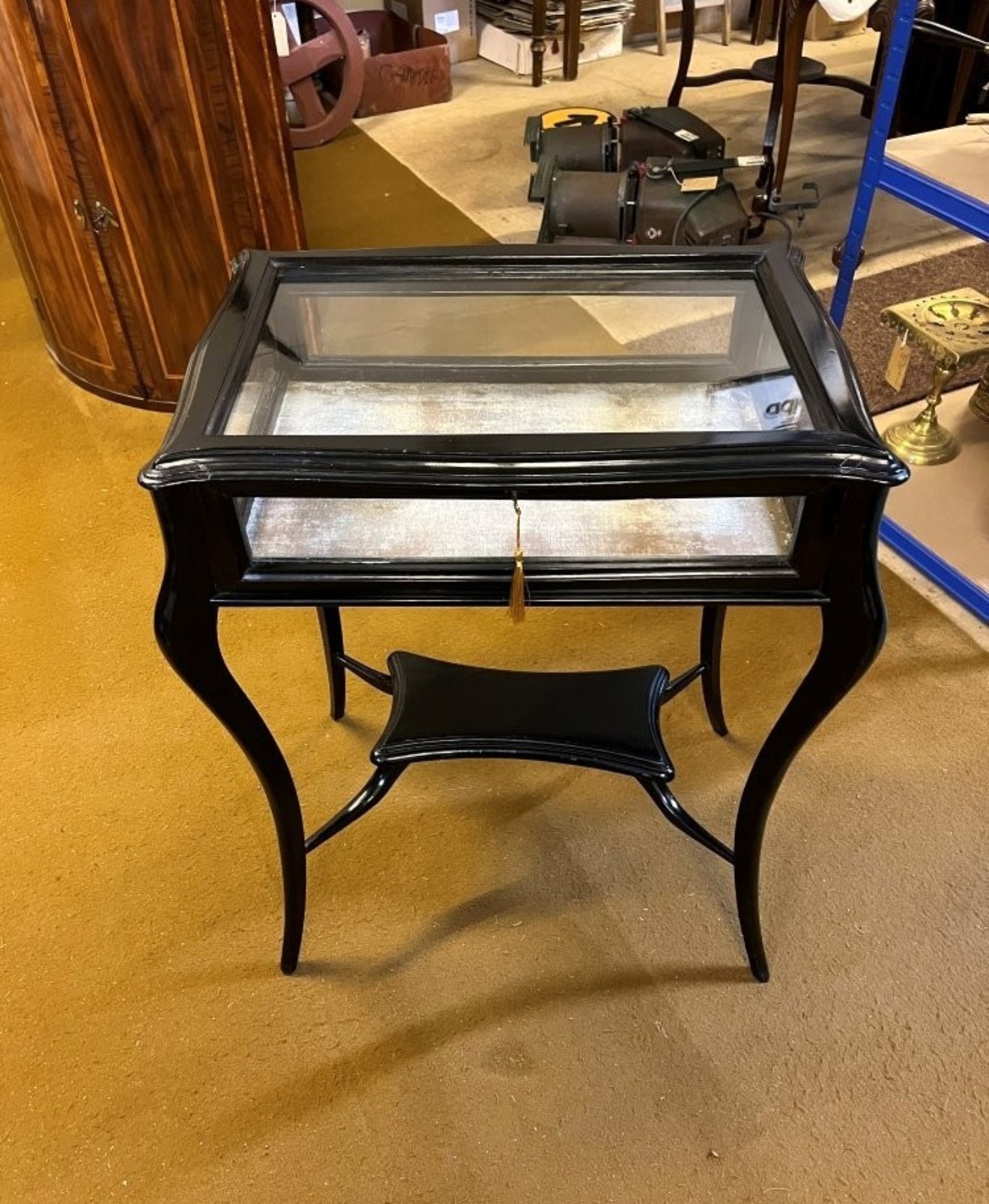Antique Ebonised Bijouterie Display Cabinet