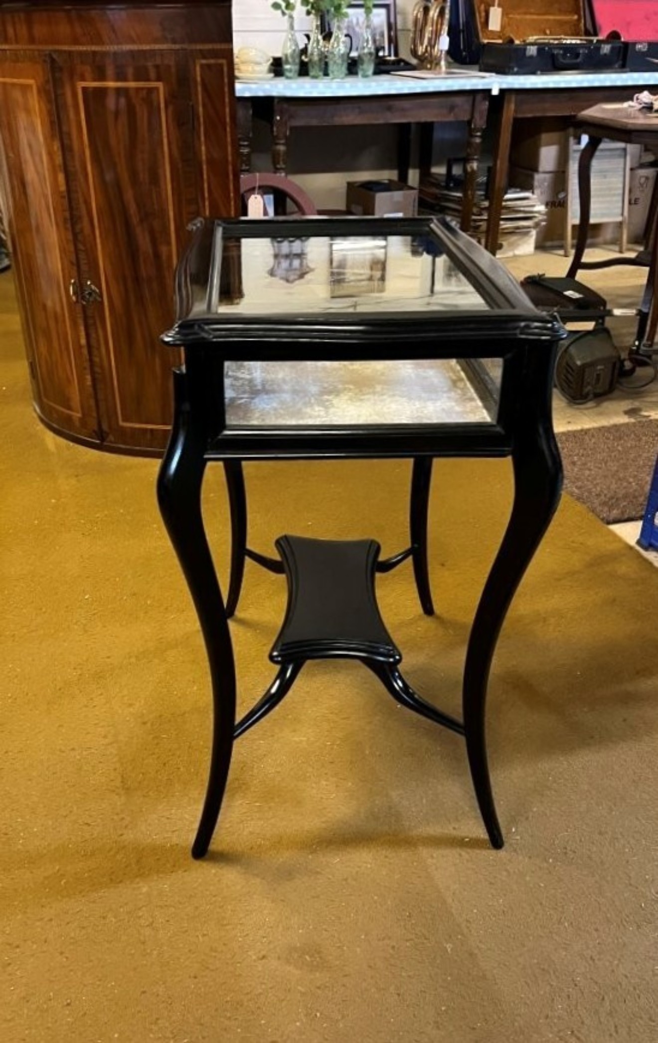 Antique Ebonised Bijouterie Display Cabinet