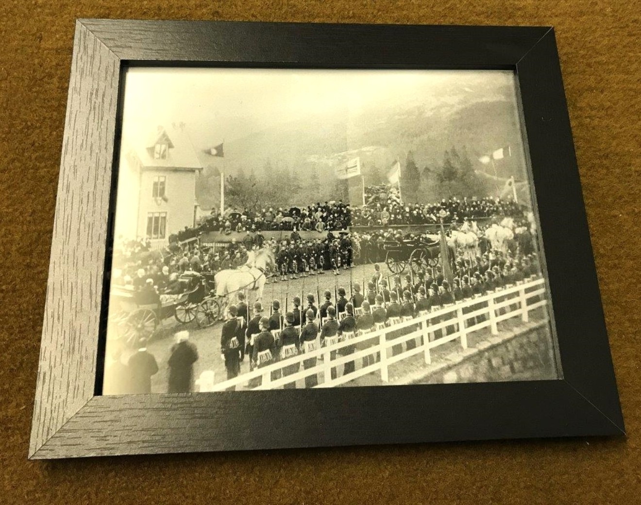 Pair of Photo Prints The Construction and Opening of The Royal Bridge Ballater 1885.