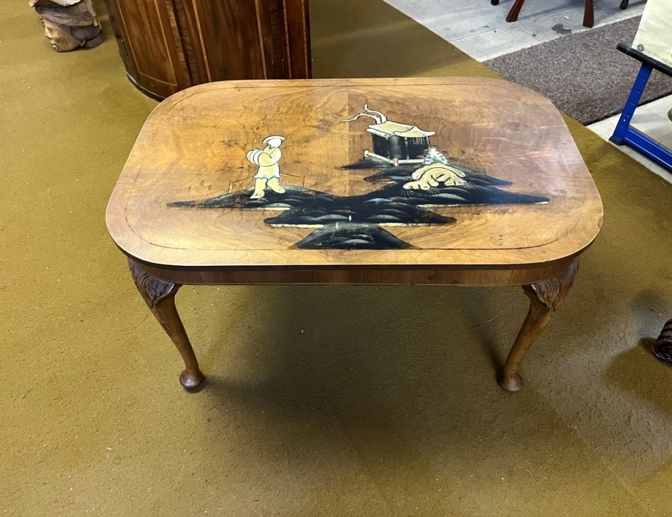 Vintage Mahogany Chinoiserie Side / Coffee Table