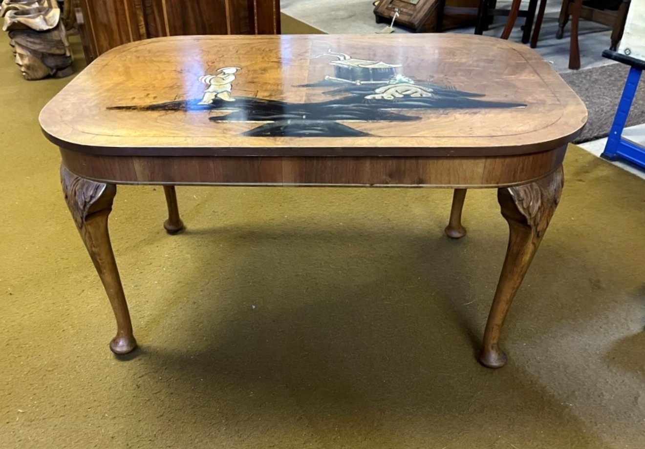 Vintage Mahogany Chinoiserie Side / Coffee Table