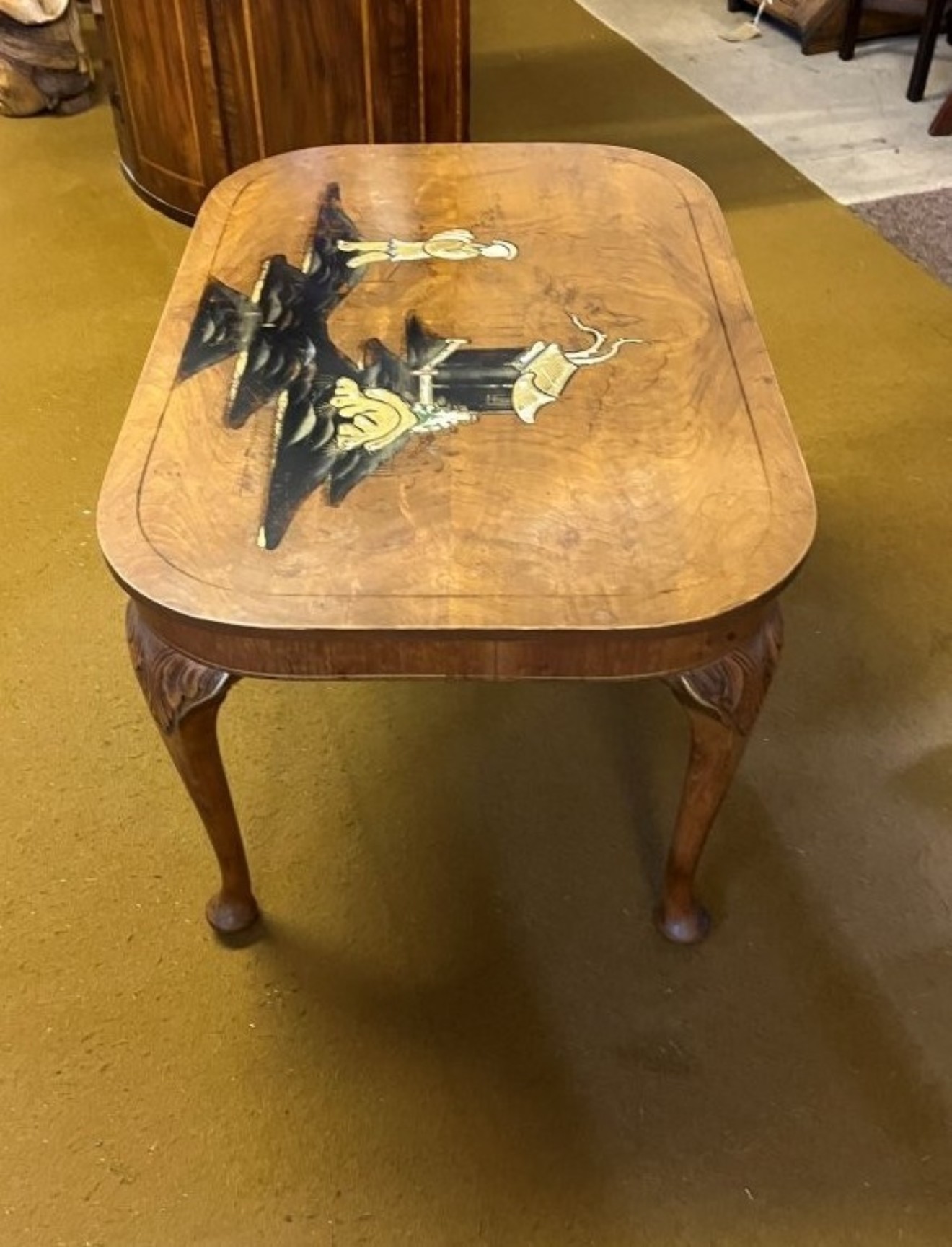 Vintage Mahogany Chinoiserie Side / Coffee Table