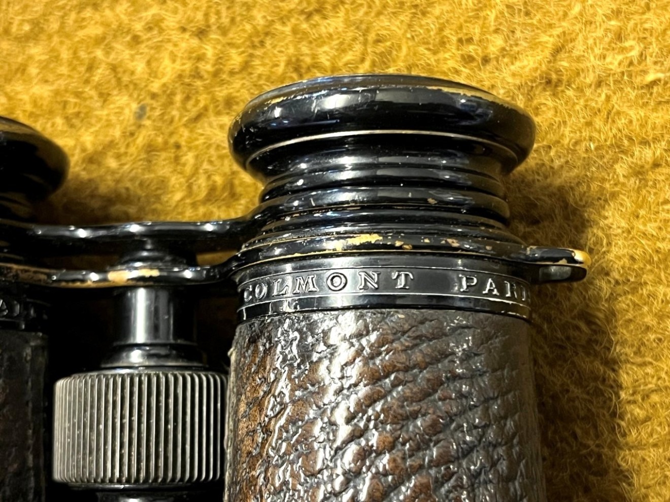 WW1 Military Binoculars by Colmont Paris in Leather Case Stamped 19 HLI for 19th Volunteer Battalion Highland Light Infantry