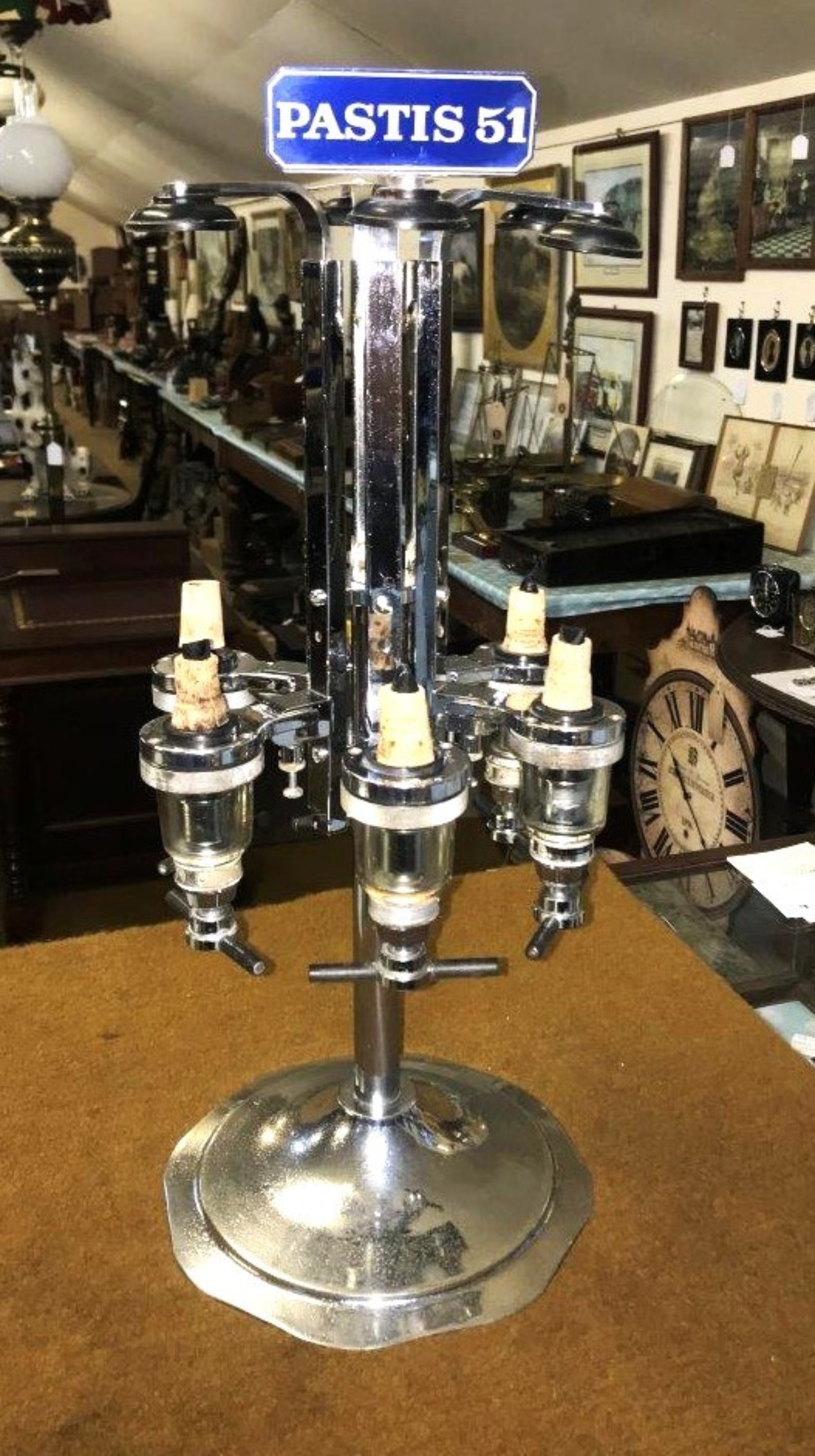 Vintage Bar Top Revolving Optic Stand 6 Gaskell & Chambers Non-Drip Heavy Duty Optics