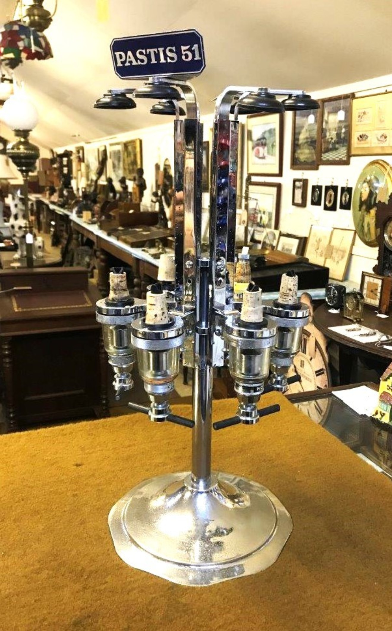 Vintage Bar Top Revolving Optic Stand 6 Gaskell & Chambers Non-Drip Heavy Duty Optics