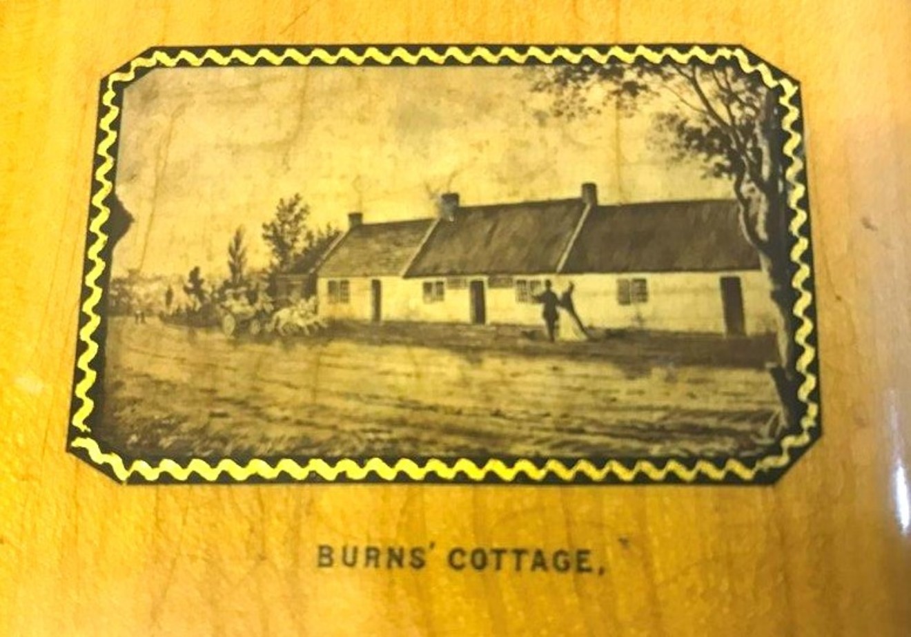Antique Mauchline Ware Cigar Holder 'Burns Cottage'