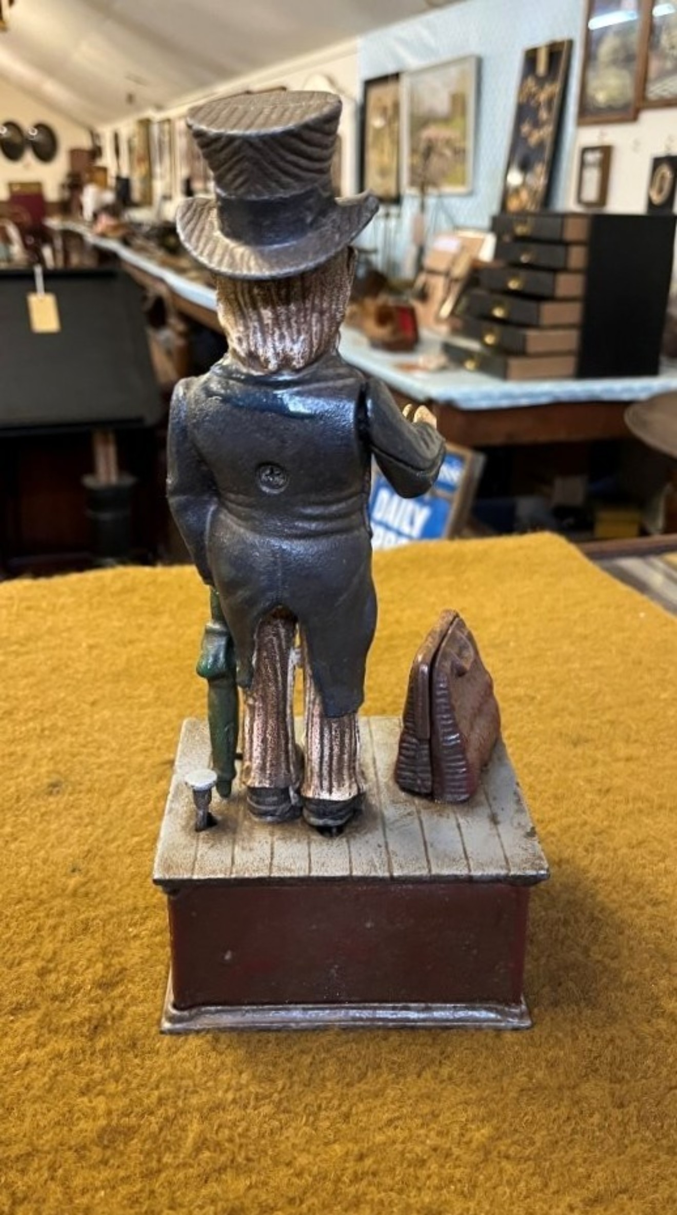 Vintage Cast Iron Uncle Sam U.S. Coin Bank