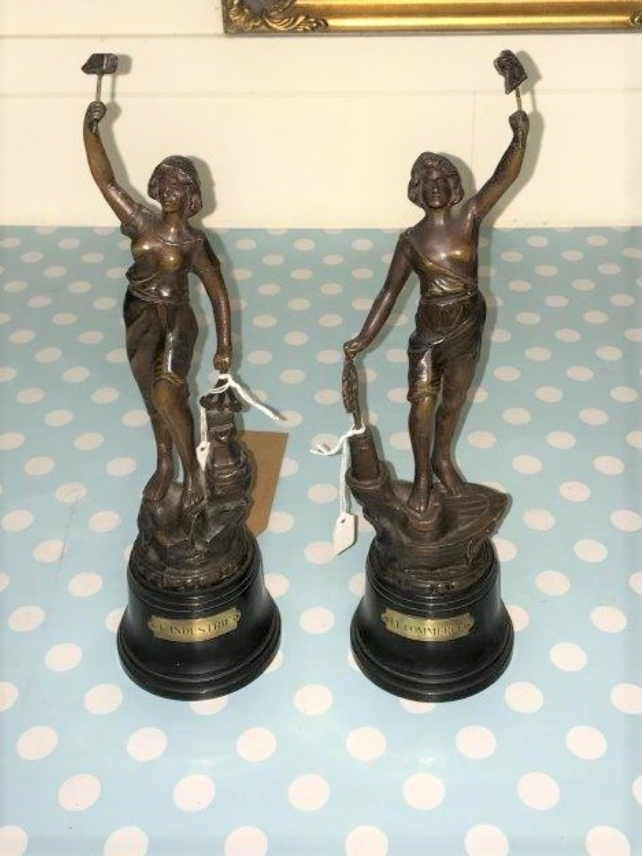 Pair French Spelter Figures