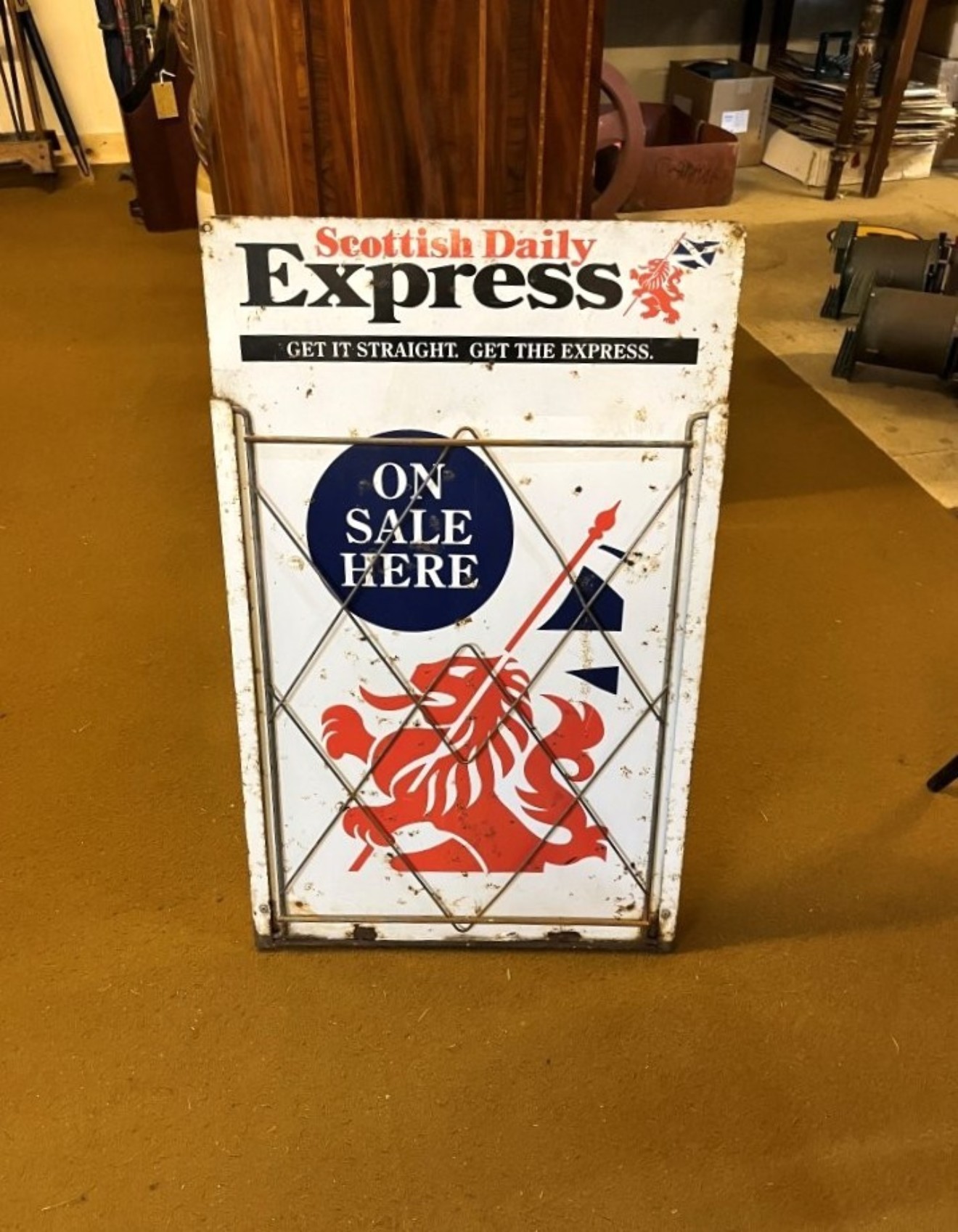 Vintage Scottish Daily Express Newsagents Advertising Sign