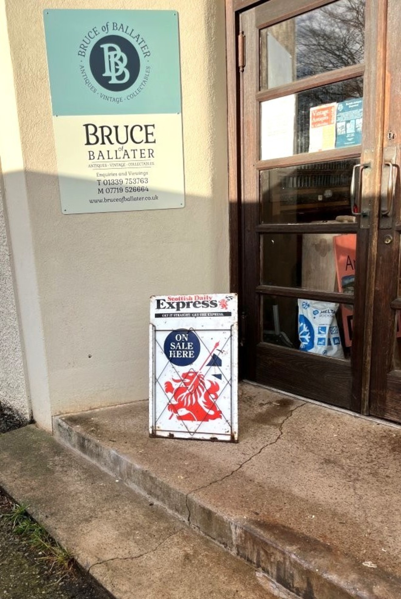 Vintage Scottish Daily Express Newsagents Advertising Sign