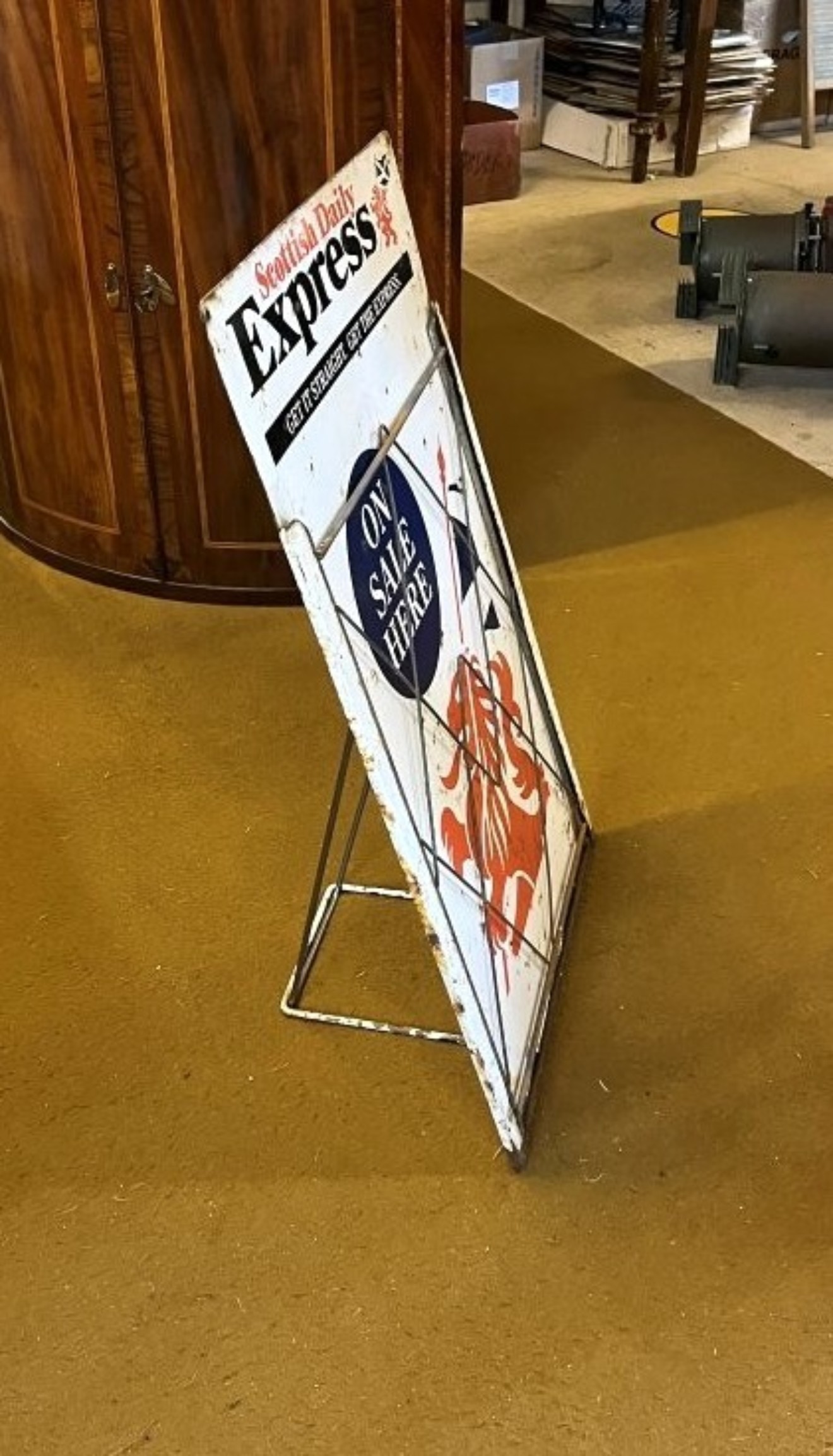 Vintage Scottish Daily Express Newsagents Advertising Sign