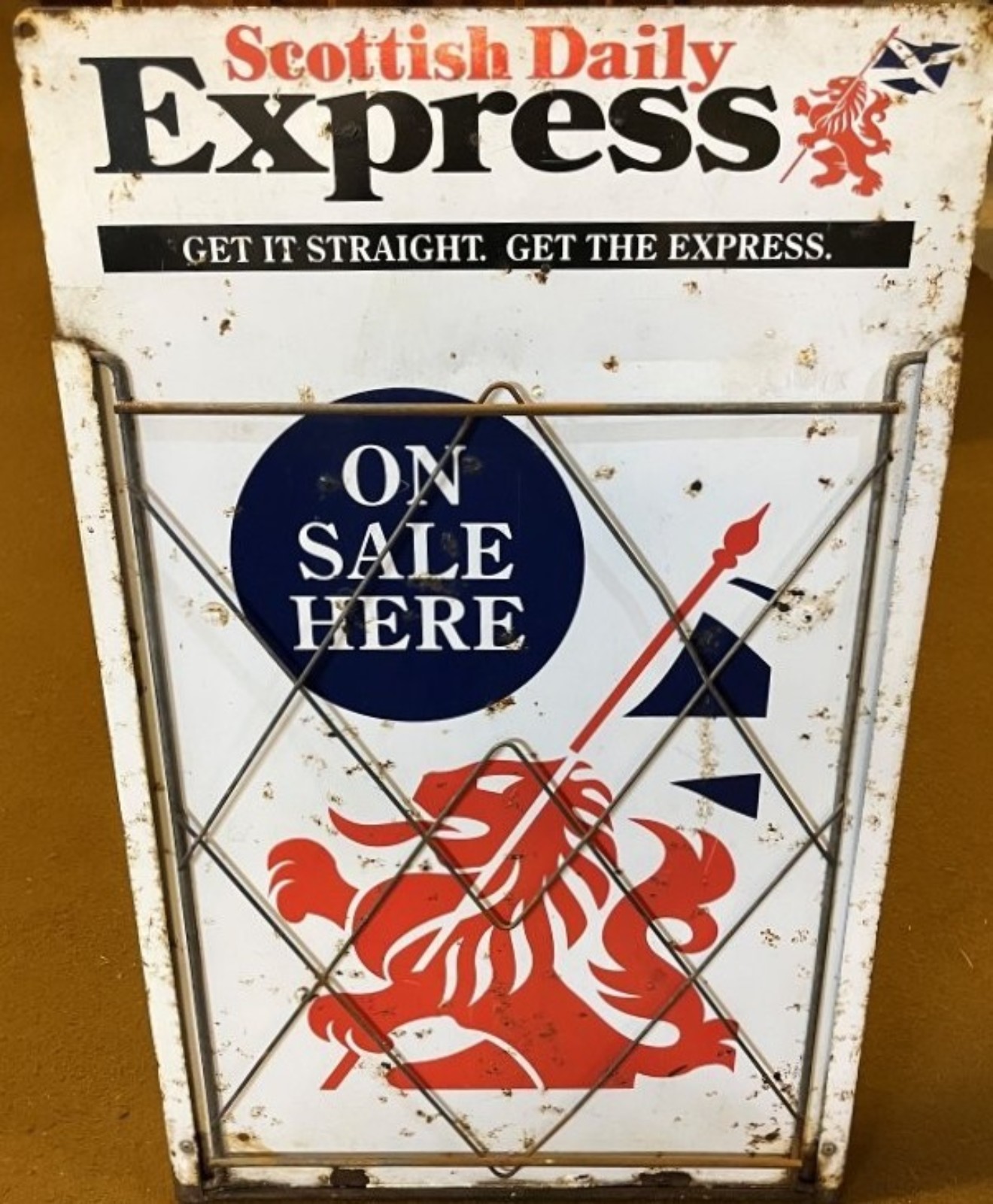 Vintage Scottish Daily Express Newsagents Advertising Sign