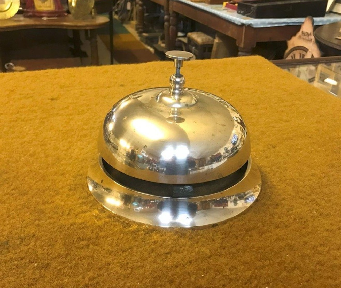 Vintage Large Brass Reception Desk Bell