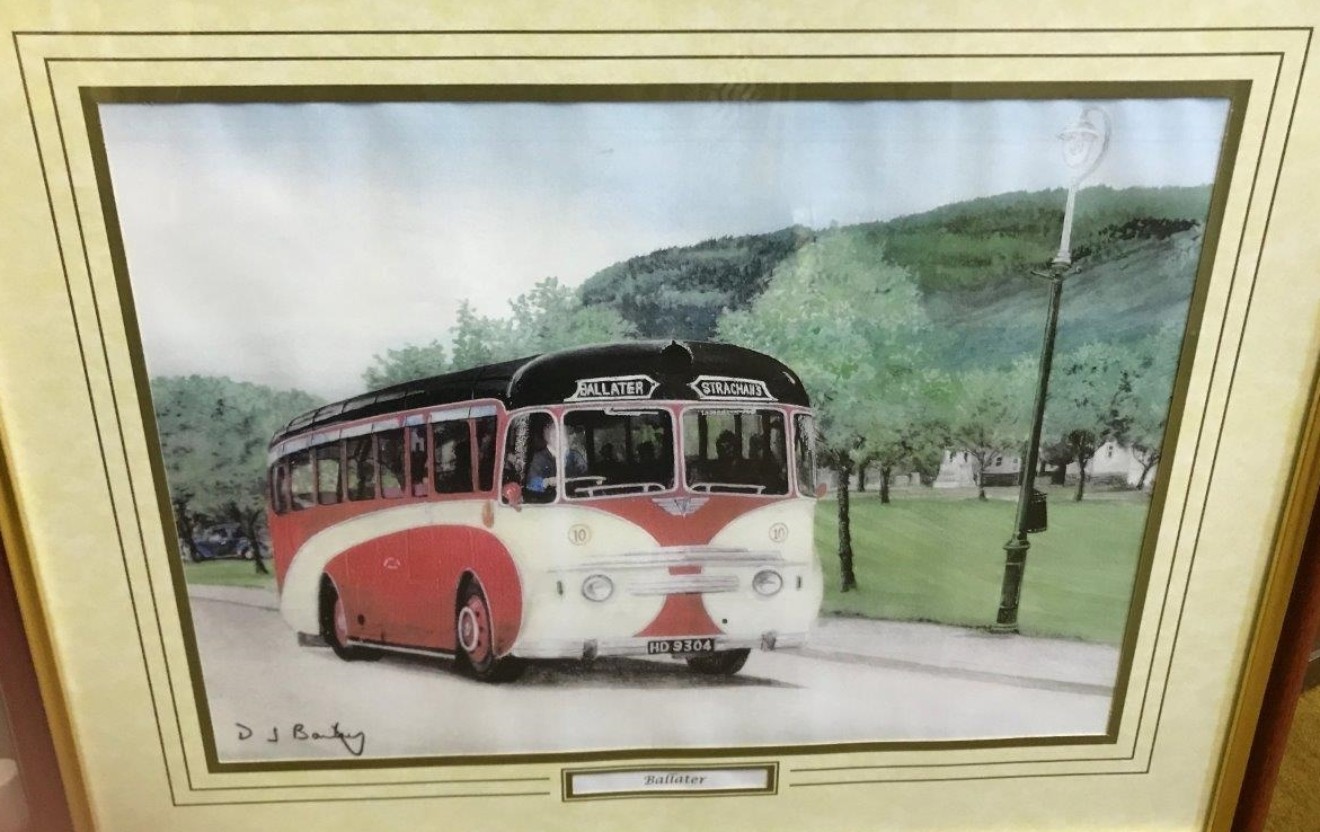 Pair of Vintage Bus Prints by D J Bailey