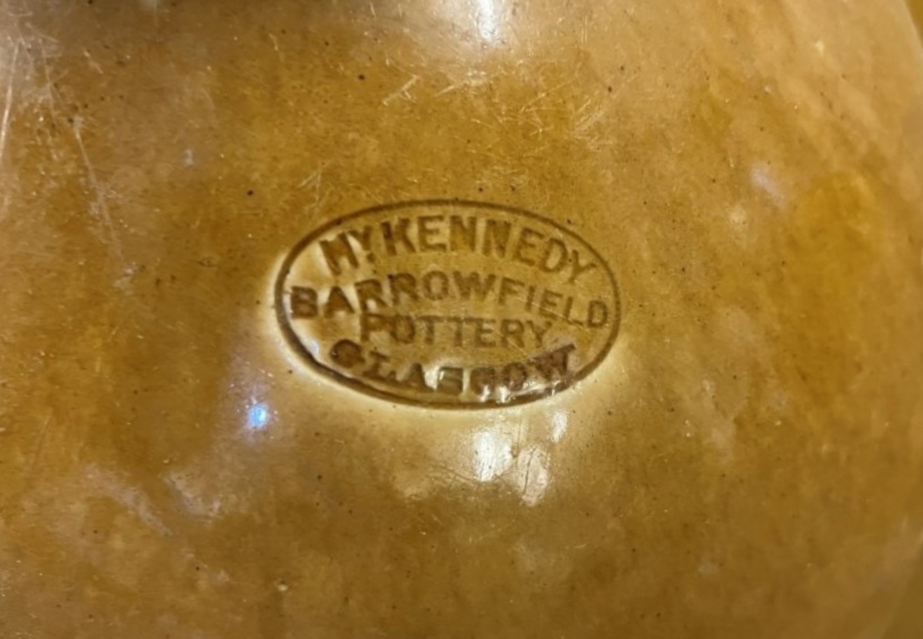 Antique Large Stoneware Flagon John Bisset & Coy Wine Merchants 37 Queen Street Aberdeen