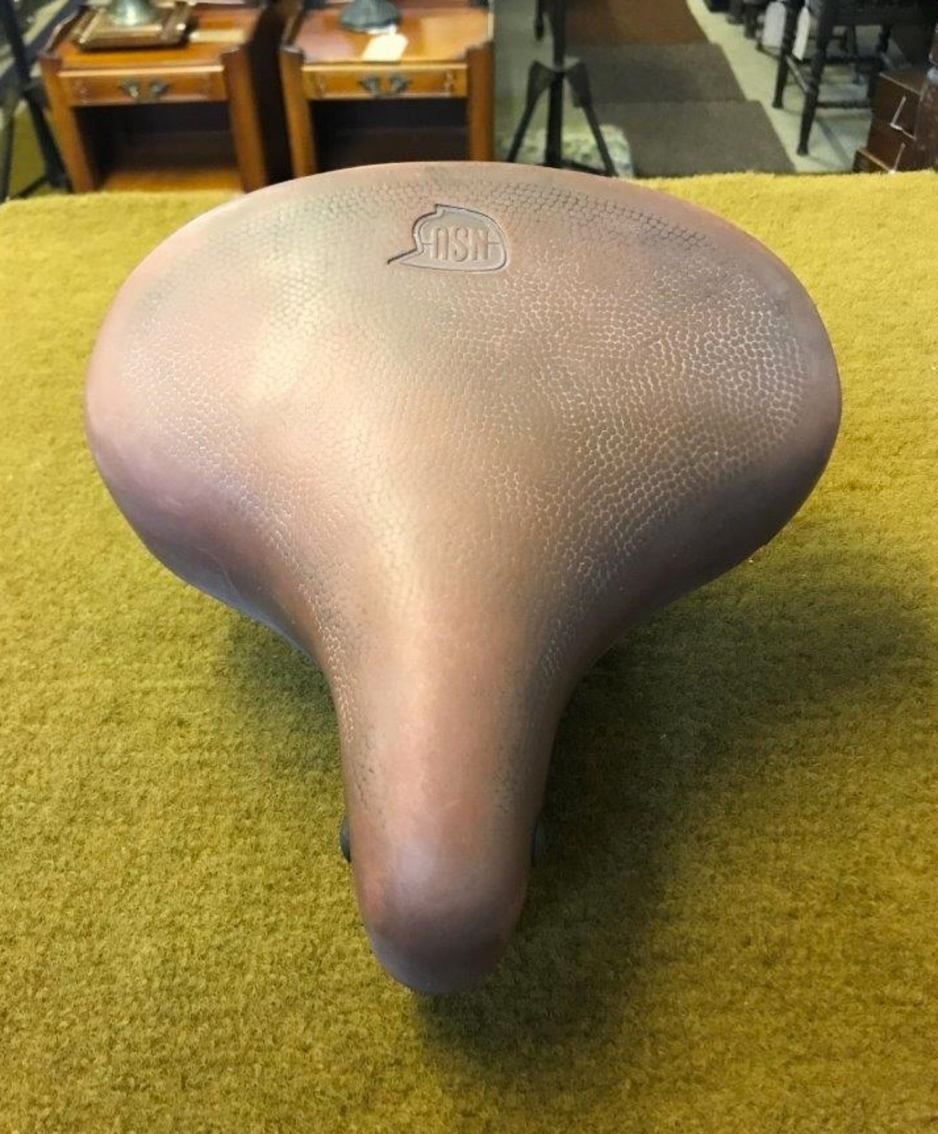 Vintage NSU Rubberised and Sprung Bicycle Saddle