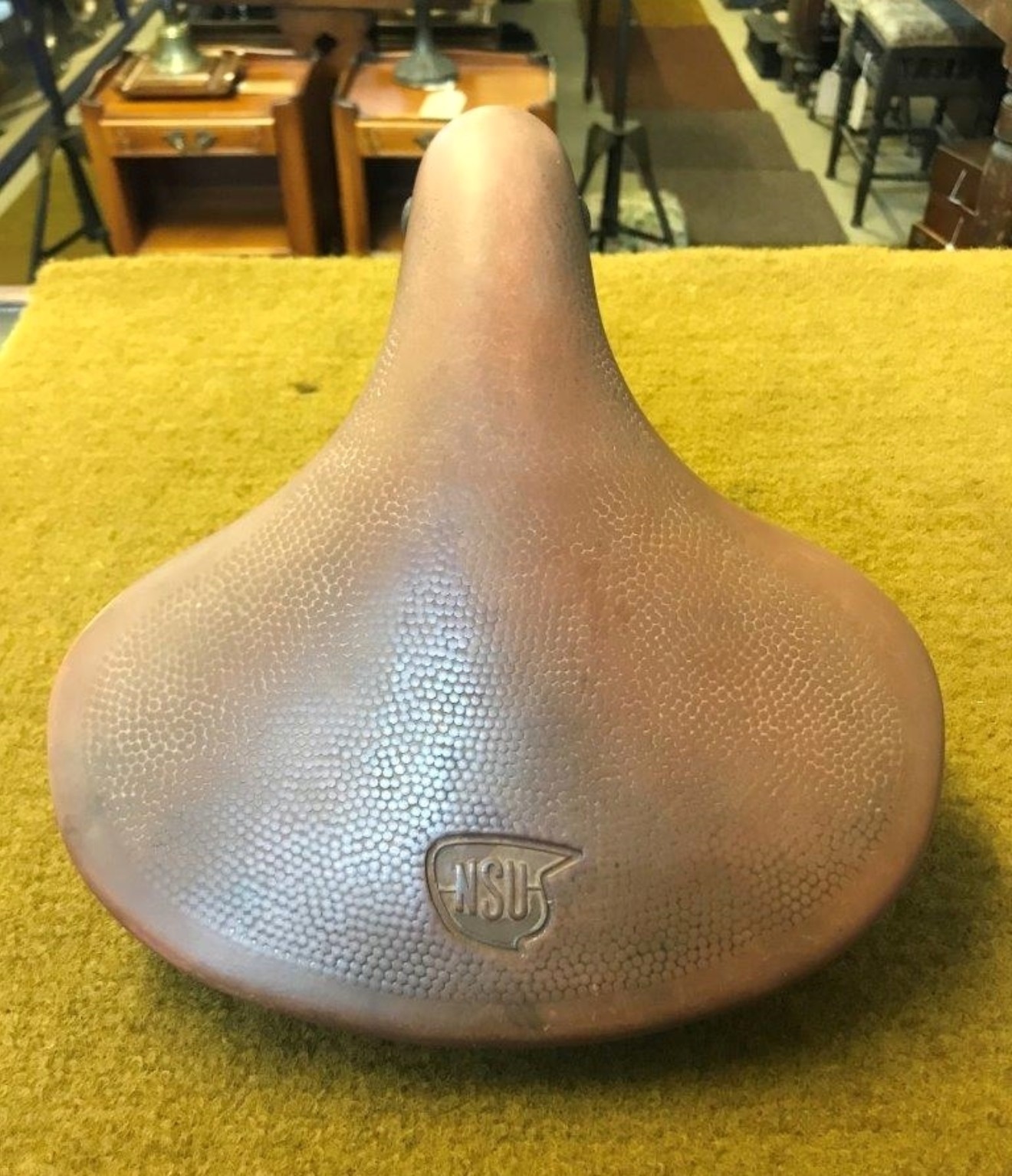 Vintage NSU Rubberised and Sprung Bicycle Saddle