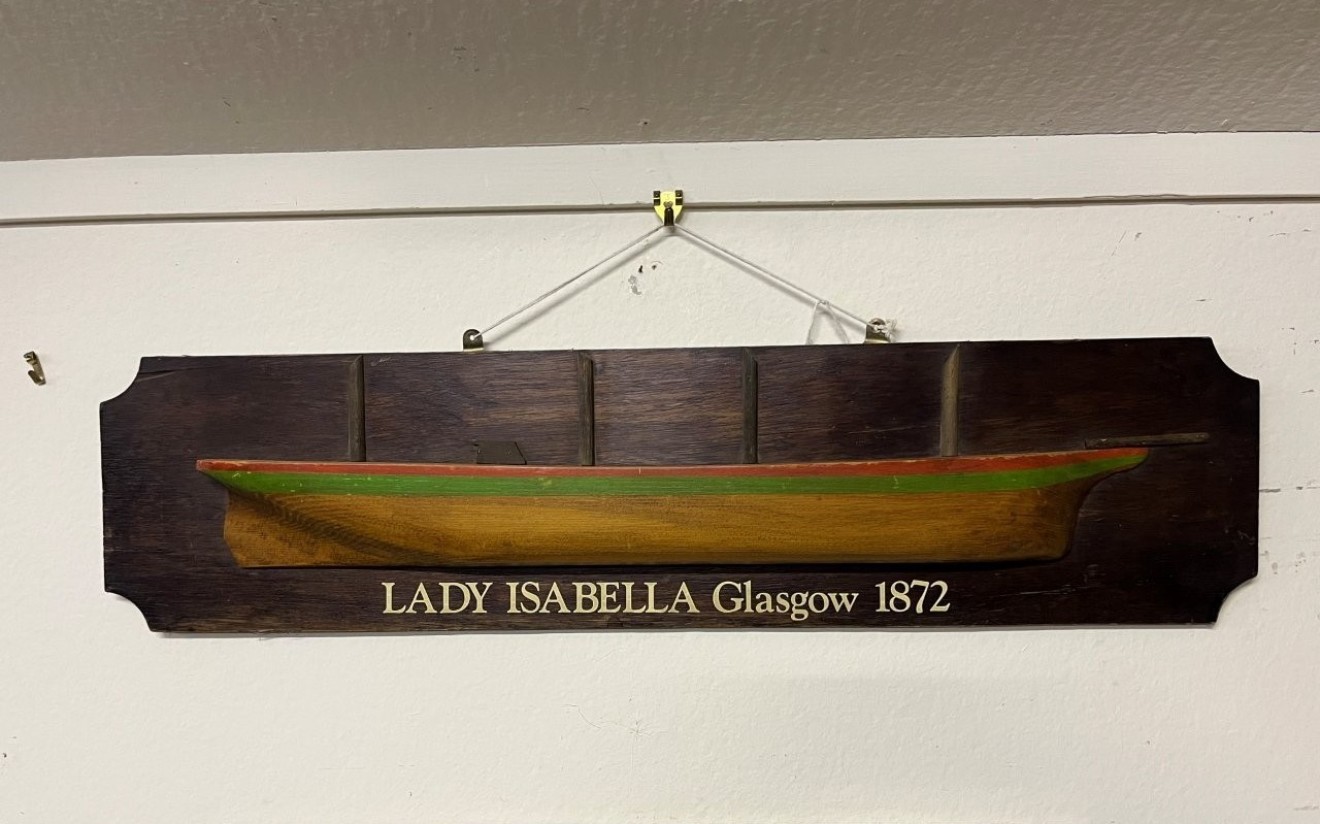 Vintage Nautical Plaque Half Hull of Lady Isabella Glasgow 1872