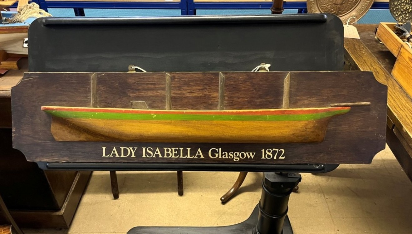 Vintage Nautical Plaque Half Hull of Lady Isabella Glasgow 1872