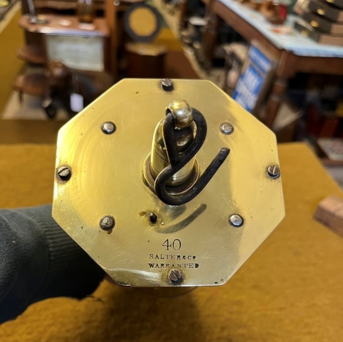 Antique Brass Spit Jack by Salter & Co