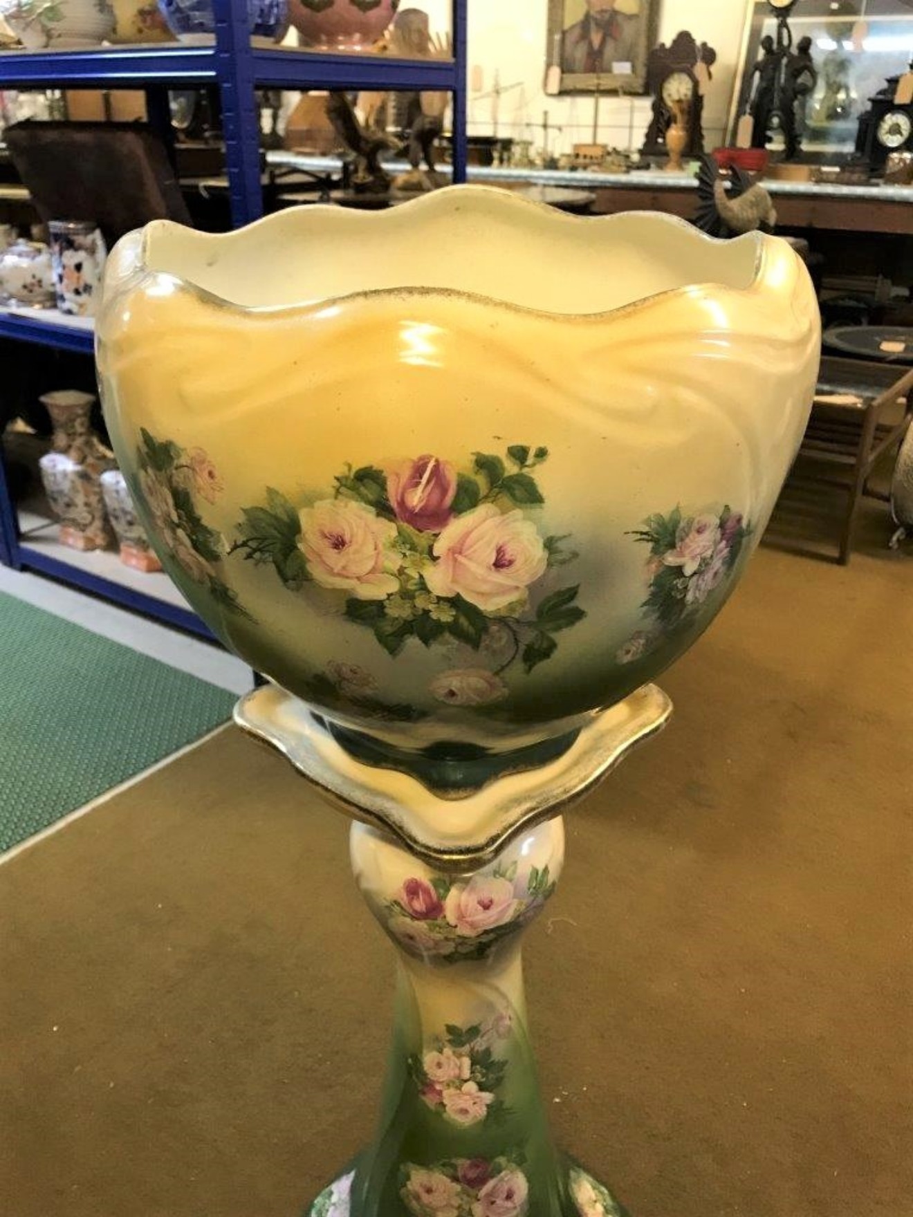 Ceramic Jardiniere and Stand