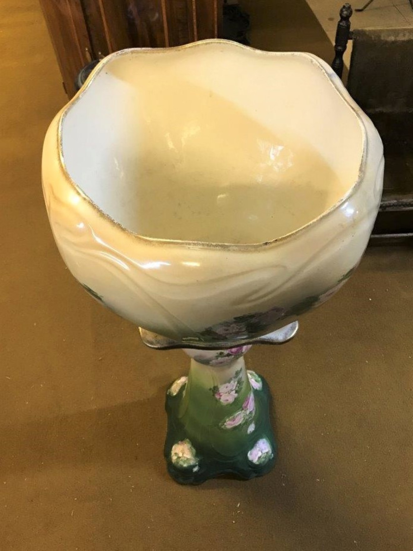 Ceramic Jardiniere and Stand