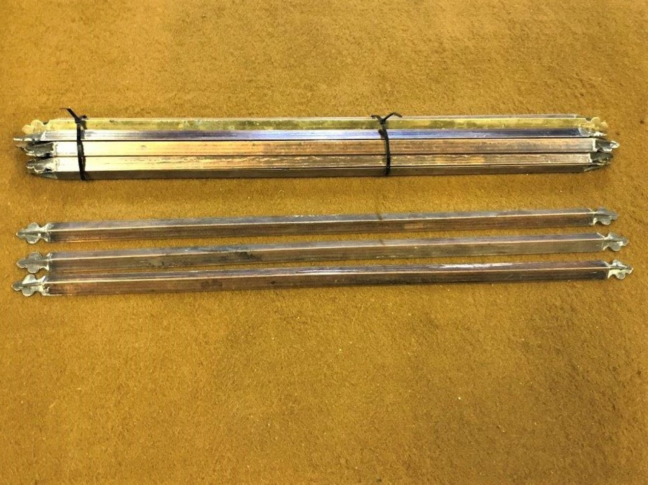 Vintage Brass Stair Rods "Pellets Trefoil"