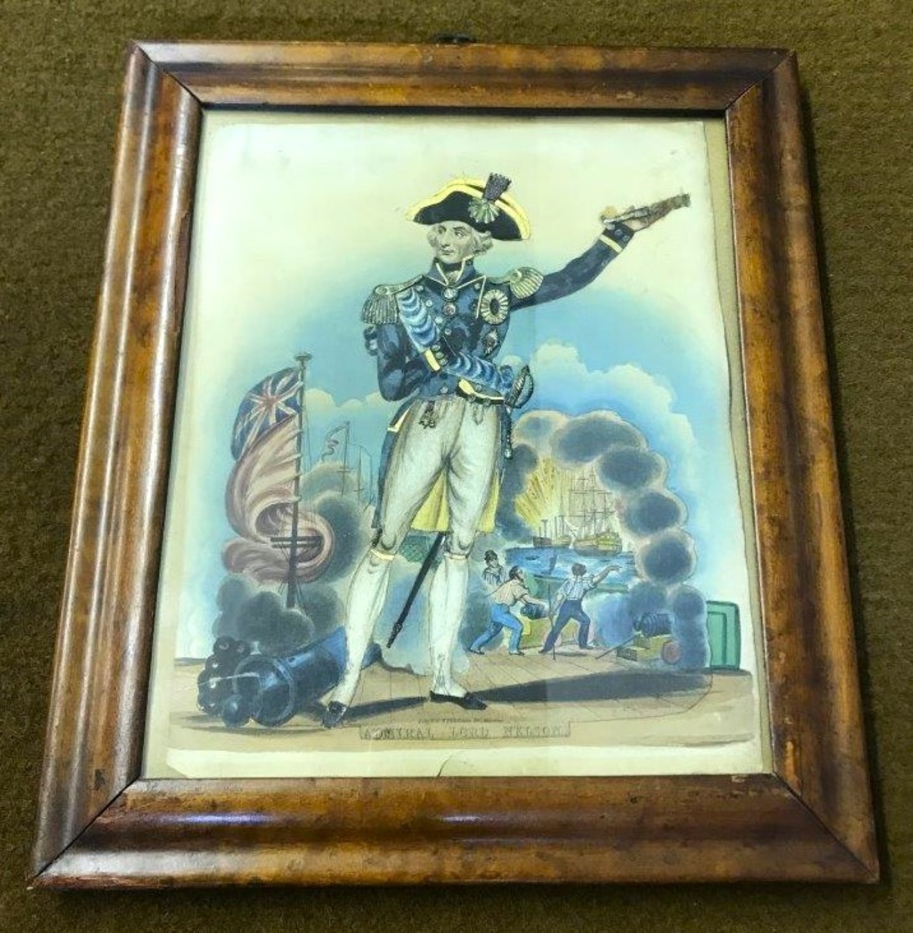 Rare Victorian Tinsel Print 'Admiral Lord Nelson'