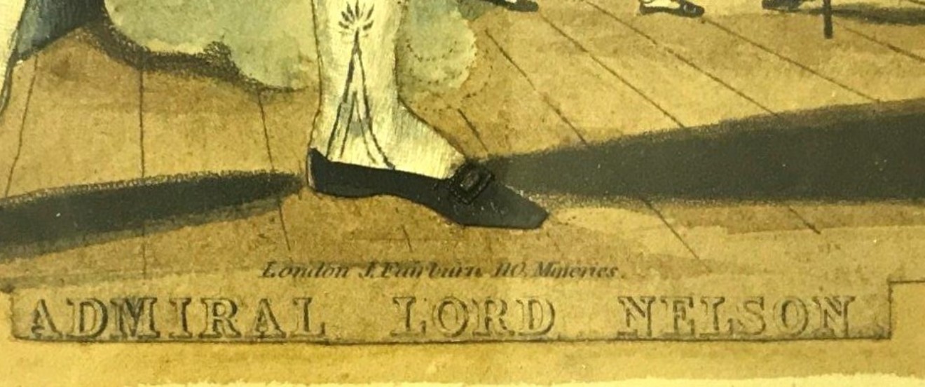 Rare Victorian Tinsel Print 'Admiral Lord Nelson'