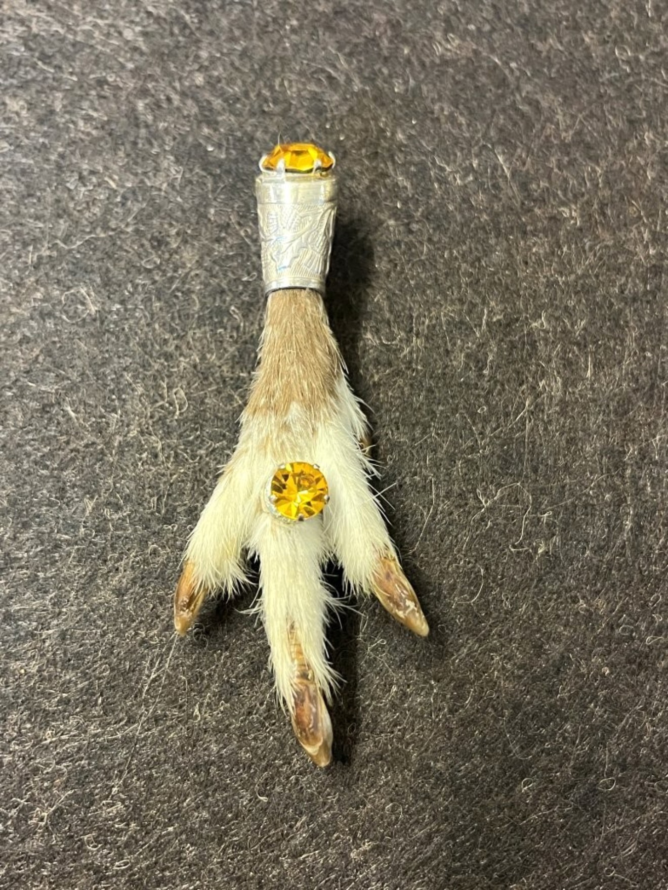 Vintage Scottish Grouse Claw Brooch Hallmarked Ward Bros Edinburgh 1965