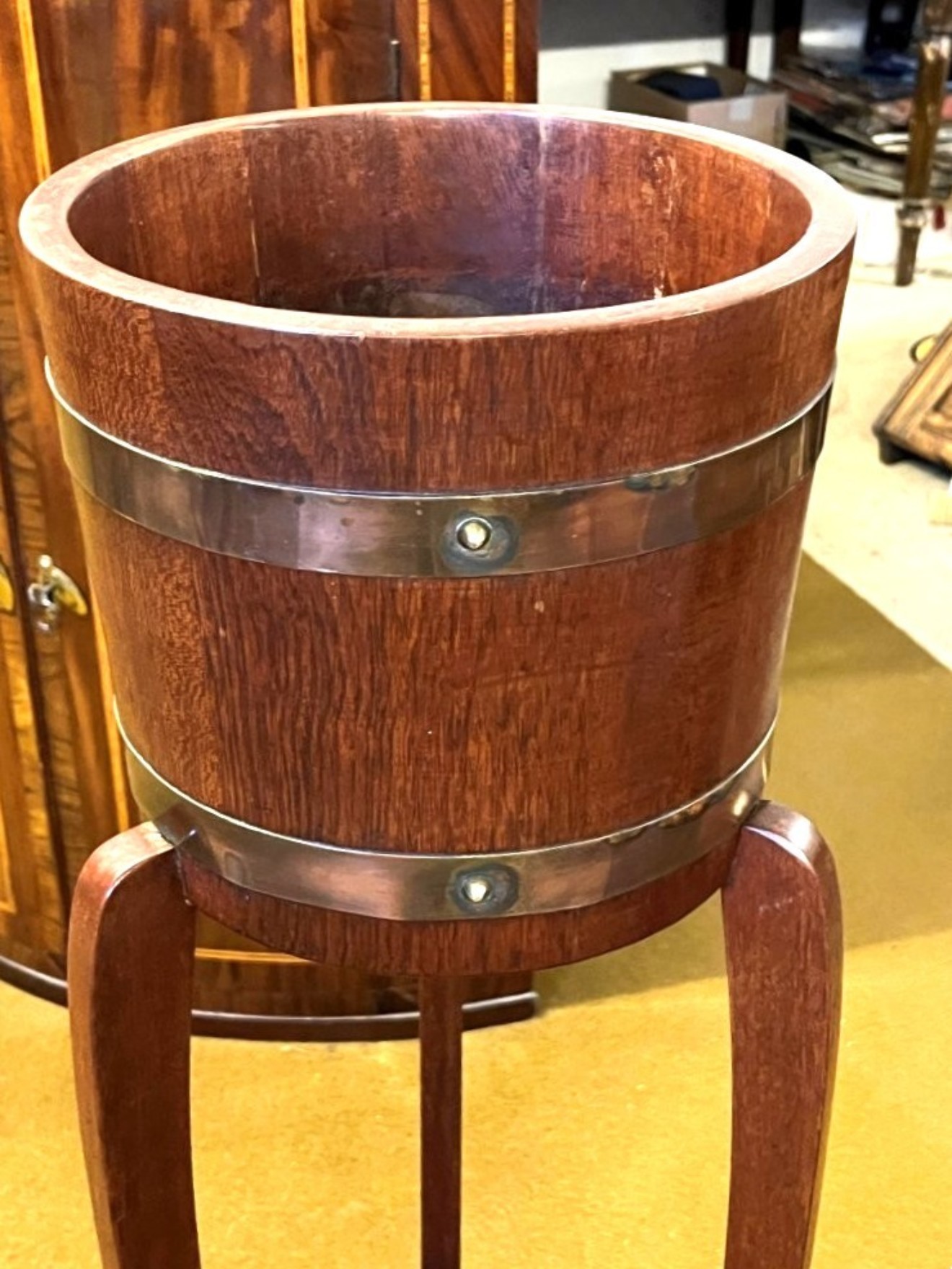 Antique Oak Barrel Planter by R.A. Lister Co Ltd Dursley England