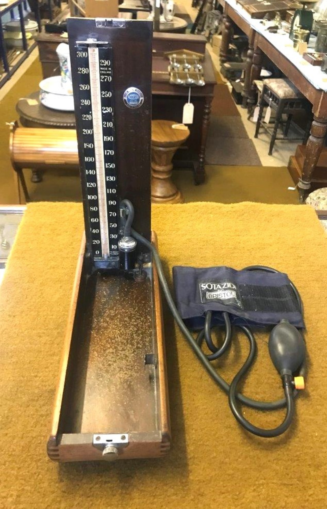 Vintage Accoson Blood Pressure Standard Sphygmomanometer in Wooden Jointed Case